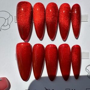 Vibrant Red Stiletto Press-On Nails